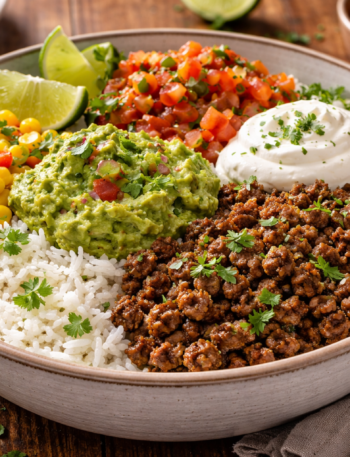 beef taco rice bowl