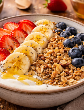 strawberry banana yogurt bowl